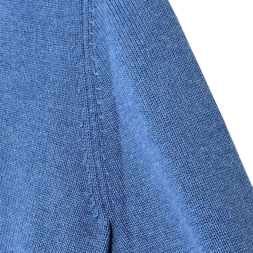 J.Crew Heritage 100% Cotton Crewneck Sweater Heavyweight Ribbed Pullover Blue M